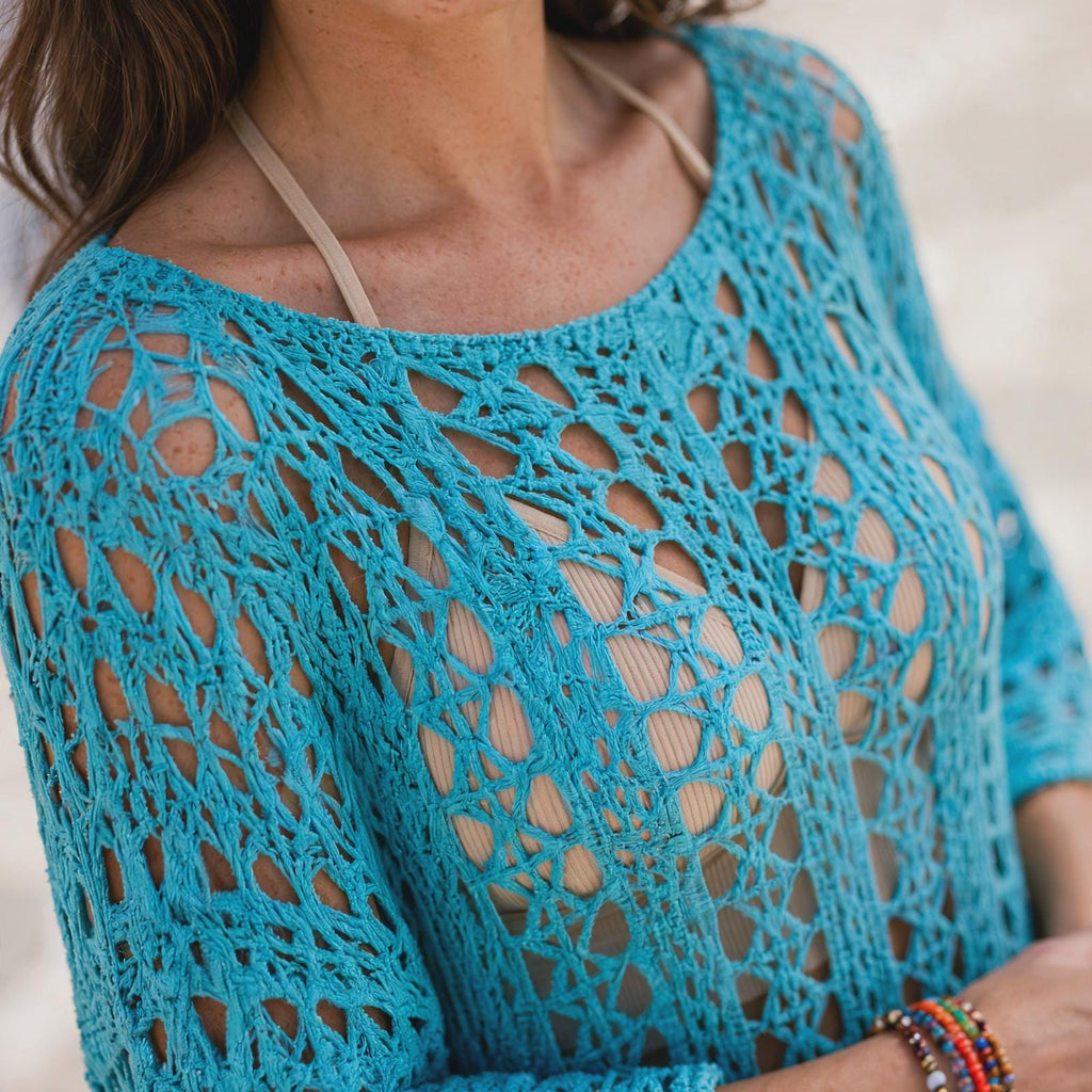 Crochet Lace Topper Pattern | Oversized Boho Bamboo Blouse (PDF Download)