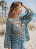 Lace Crochet Top Pattern PDF, Mesh Summer Sweater, Sizes 40–60