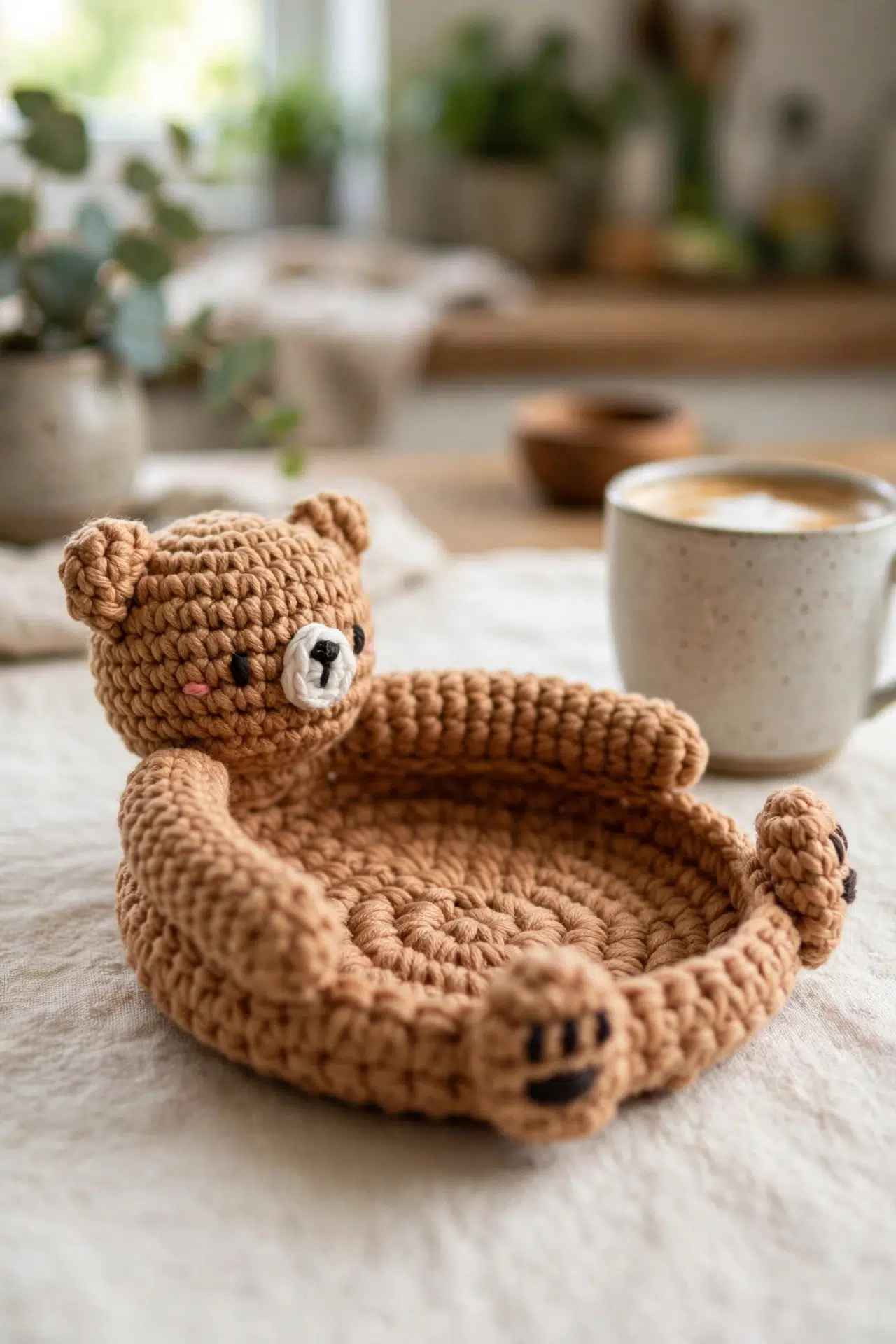 Teddy Bear Tea Coaster Crochet Pattern