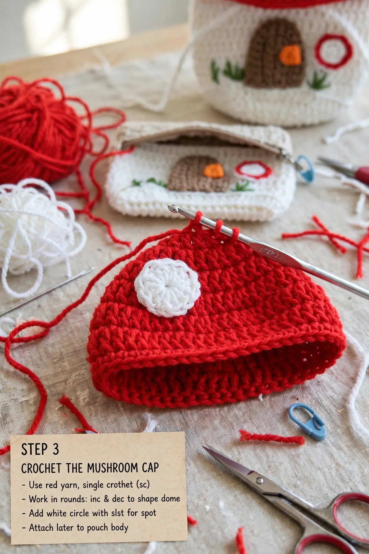 Mushroom House Bag Crochet Pattern