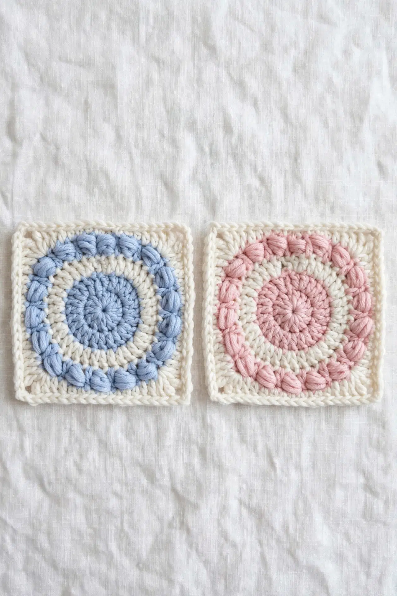 Bean Bobble Granny Square Crochet Pattern