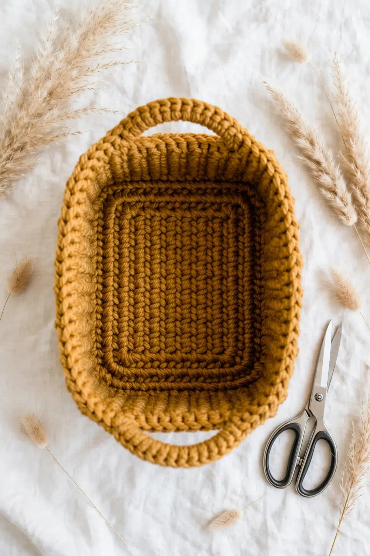 Chunky Mustard Basket Crochet Pattern