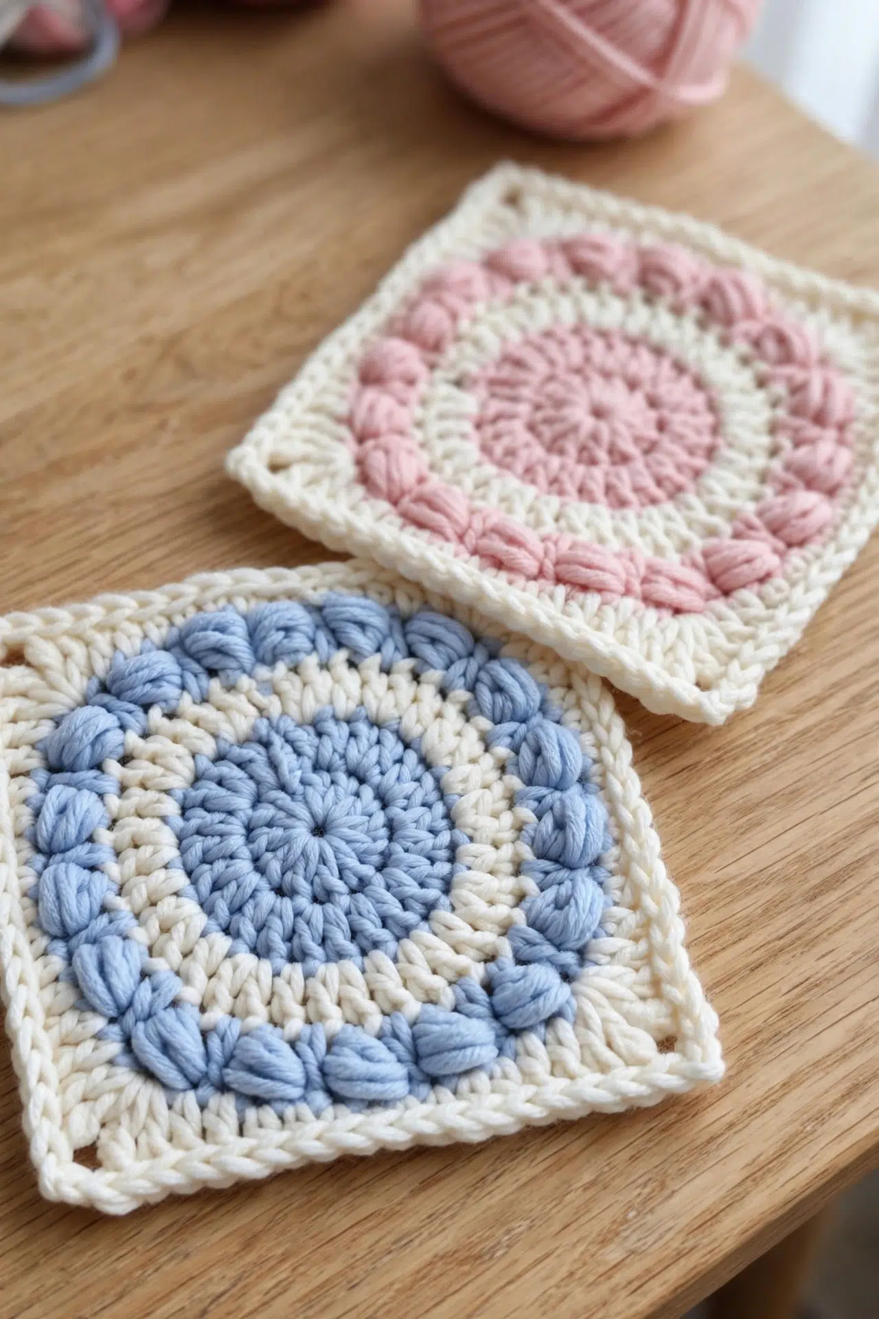 Bean Bobble Granny Square Crochet Pattern