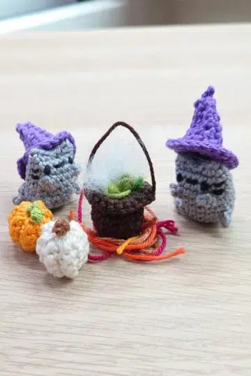 Mini Crochet Halloween Cat finished amigurumi with a cute shape and neat stitches