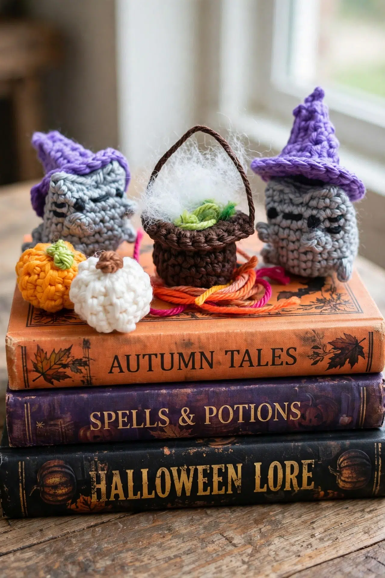 Mini Crochet Halloween Cat displayed as a charming handmade Halloween decoration