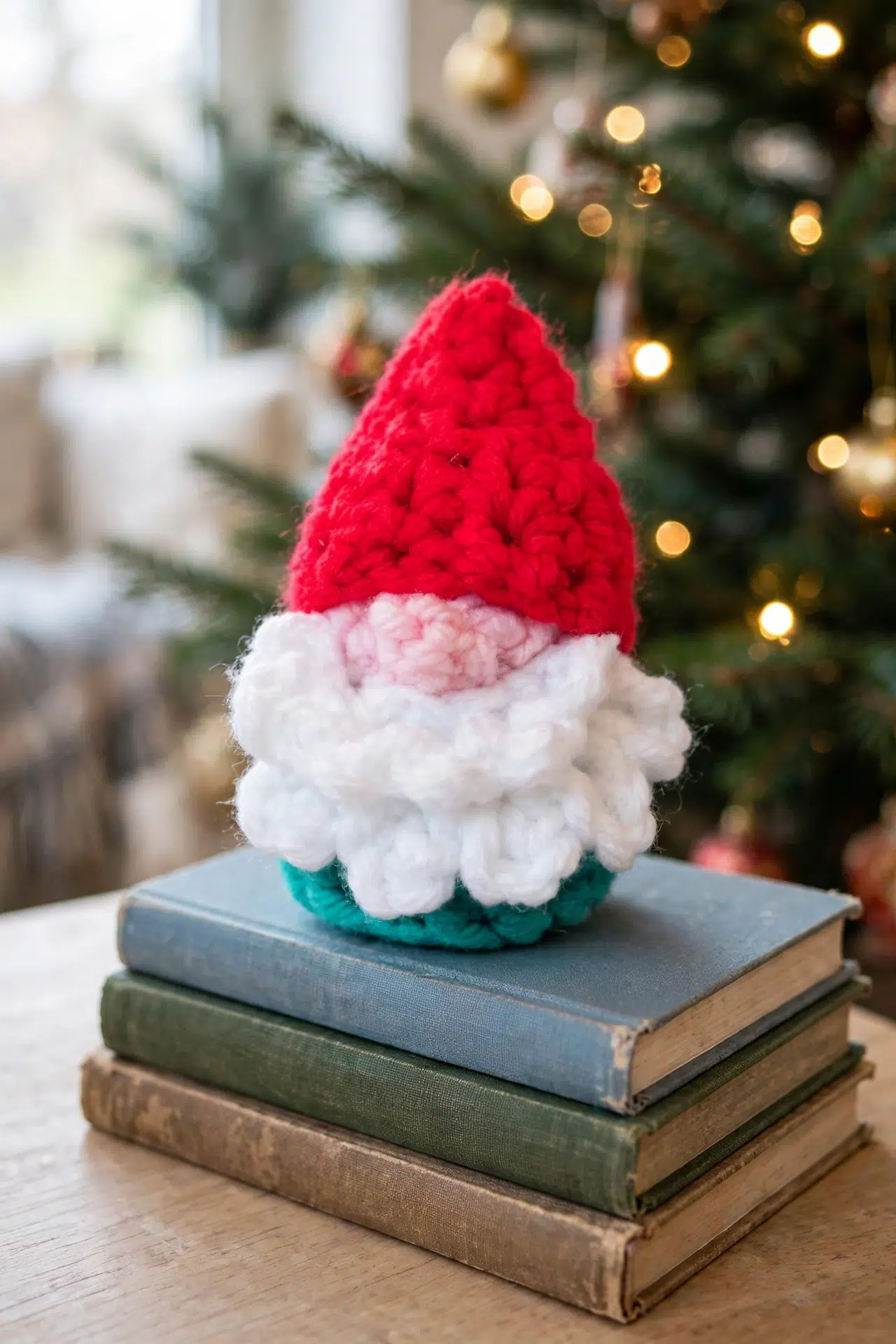 Tiny Crochet Gonk Gnome - Styled and Displayed