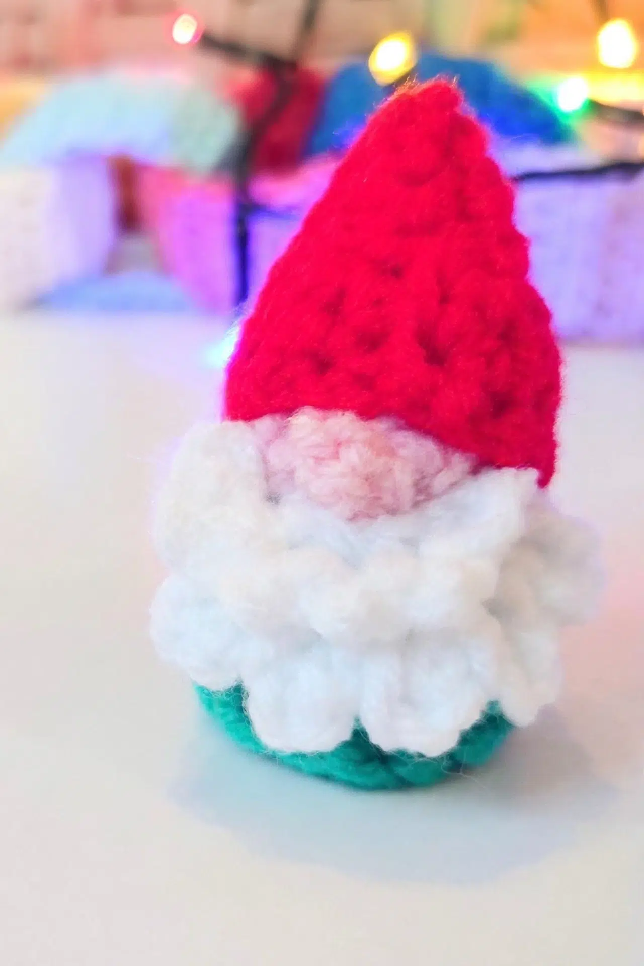 Tiny Crochet Gonk Gnome - Finished Crochet Project